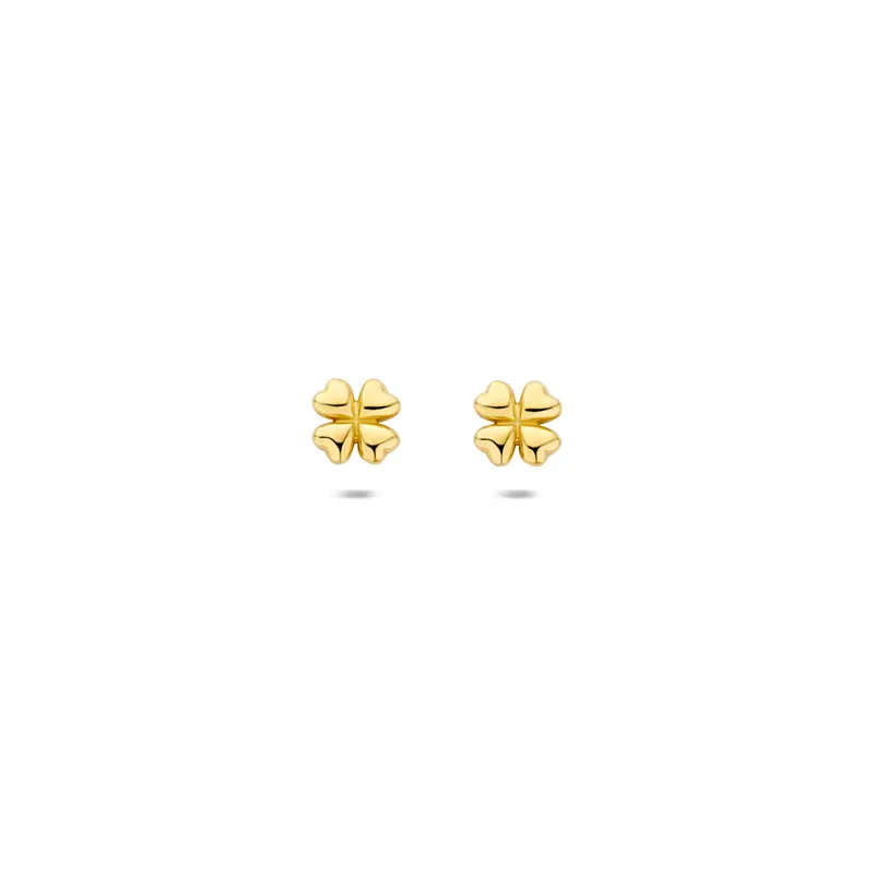 Oorknoppen klavertje 9K geelgoud 3,5 mm – 8001318