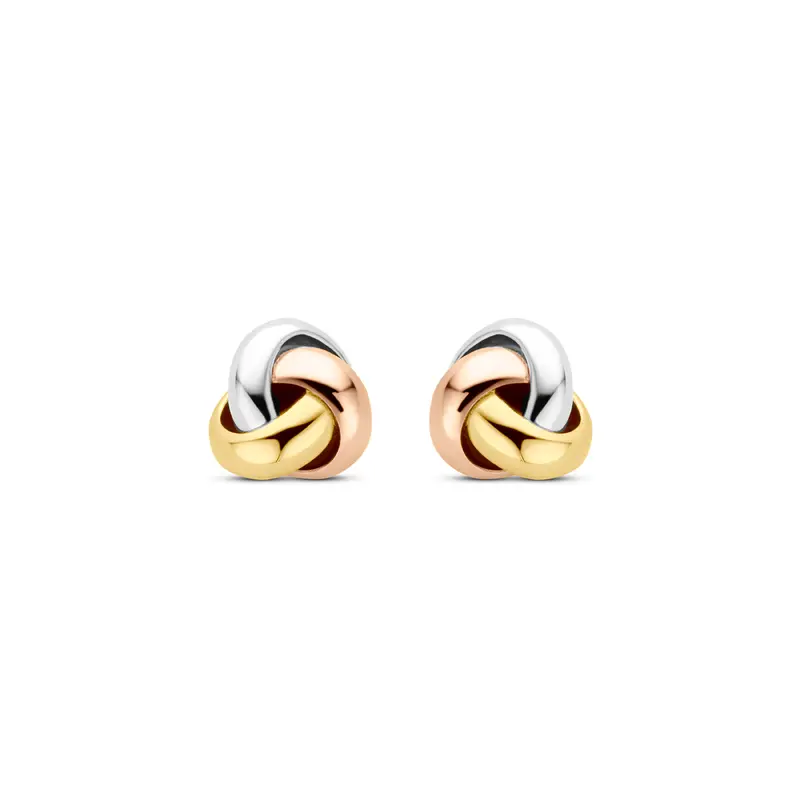 Oorknoppen knoop tricolor 9K tricolor goud 5 mm – 8300002