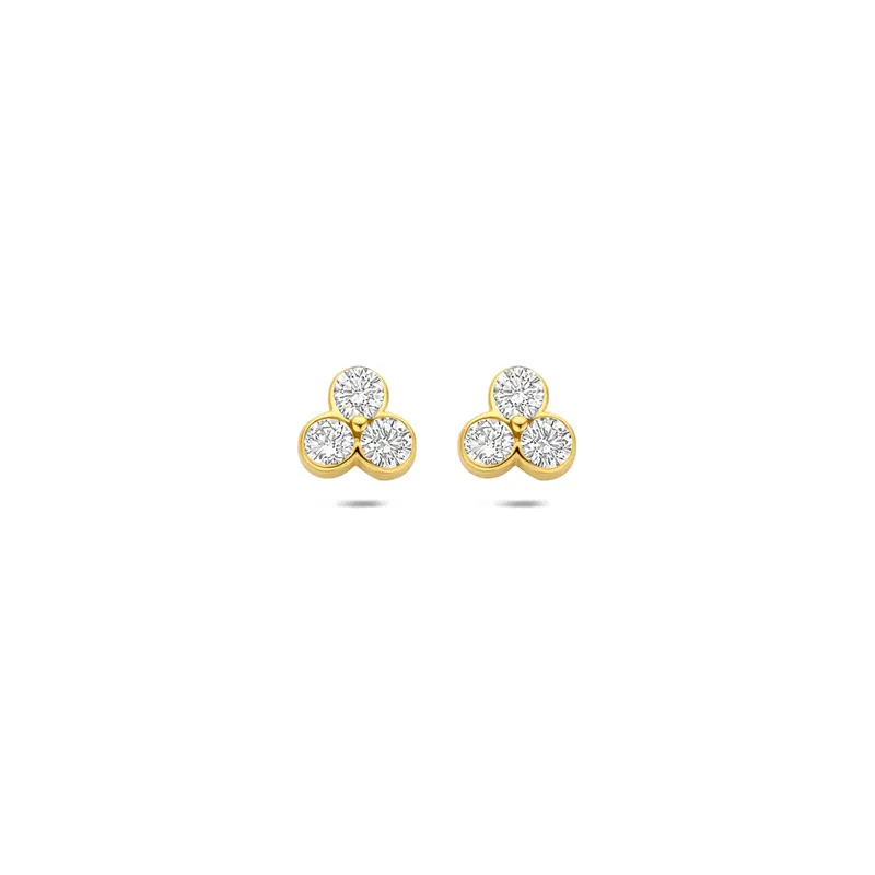 Oorknoppen lab grown diamant 0.52ct (2x 0.26ct) f vs 14K geelgoud 5,5 mm