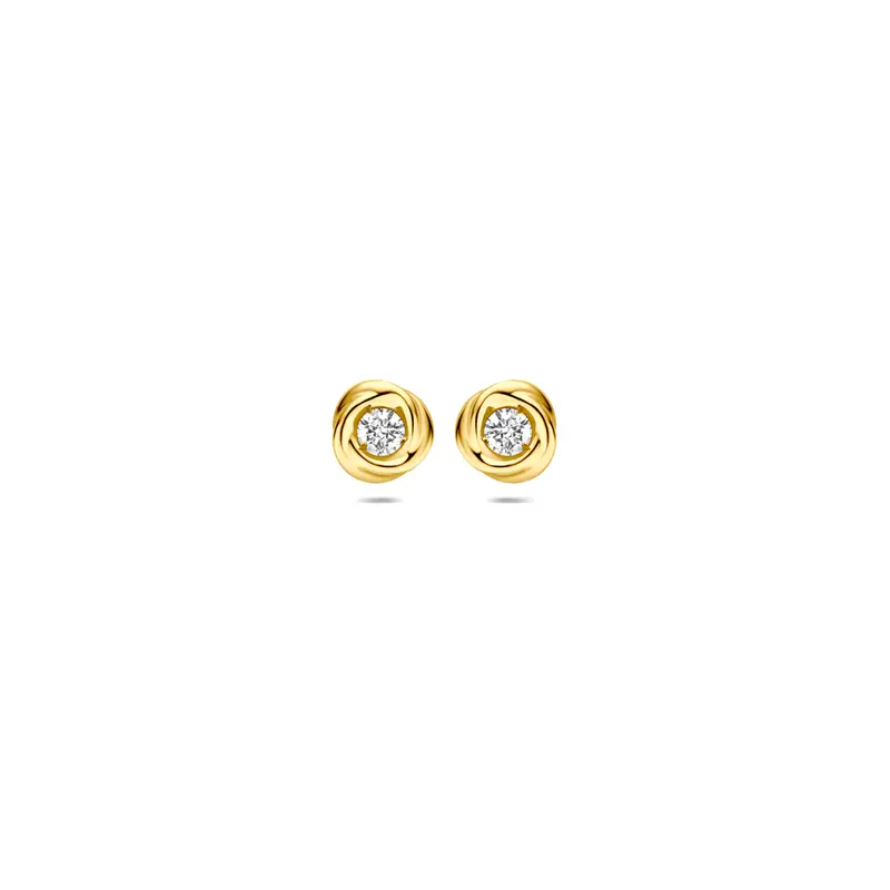 Oorknoppen lab grown diamant 14K geelgoud 0.10ct (2x 0.05ct) f vs 5 mm – 4035891