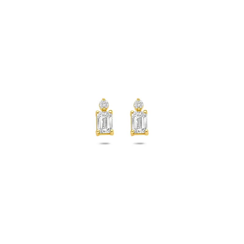 Oorknoppen lab grown diamant 14K geelgoud 0.32ct (2x 0.16ct) g vs 6,5 mm – 4036153