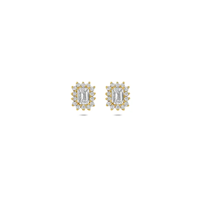 Oorknoppen lab grown diamant 14K geelgoud 0.43ct (2x 0.215ct) f vs 6,5 mm – 4036151