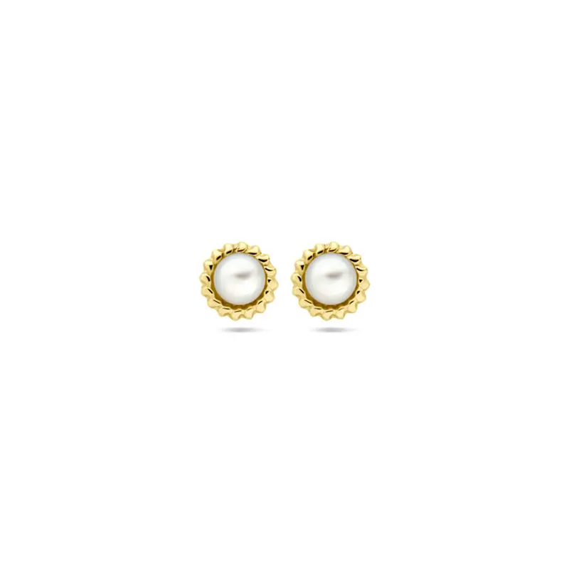 oorknoppen parel 5,0 mm 14K geelgoud