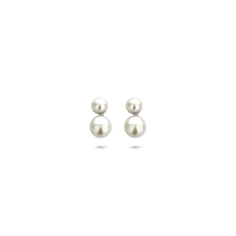 Oorknoppen parel 7,5 mm gerhodineerd zilver – 1341126