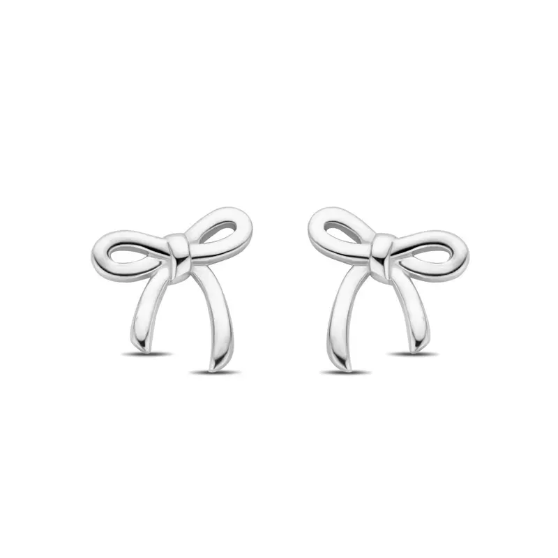 oorknoppen strik 10 mm zilver gerhodineerd