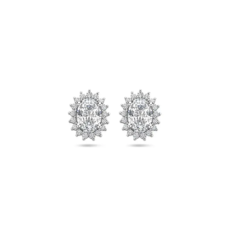 oorknoppen zirkonia 10,5 mm zilver gerhodineerd
