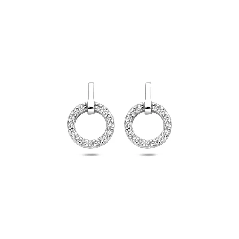 Oorknoppen zirkonia 13 mm gerhodineerd zilver – 1341699