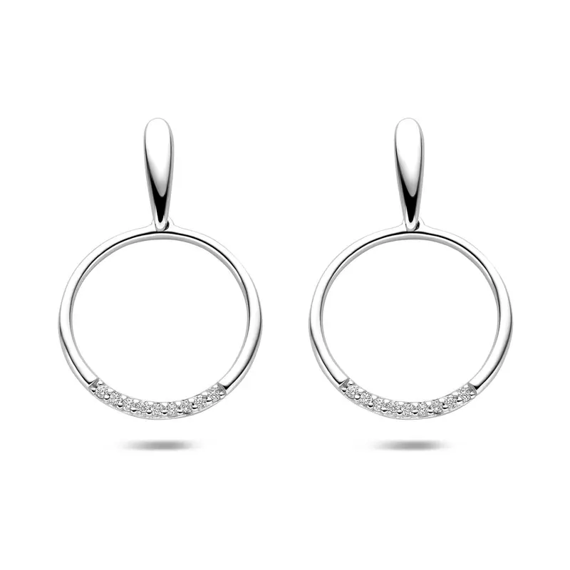 Oorknoppen zirkonia 25 mm gerhodineerd zilver – 1341701