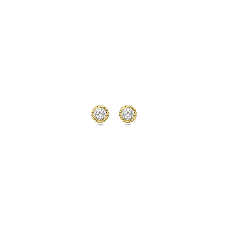 Oorknoppen zirkonia 4 mm 14K geelgoud – 4034649