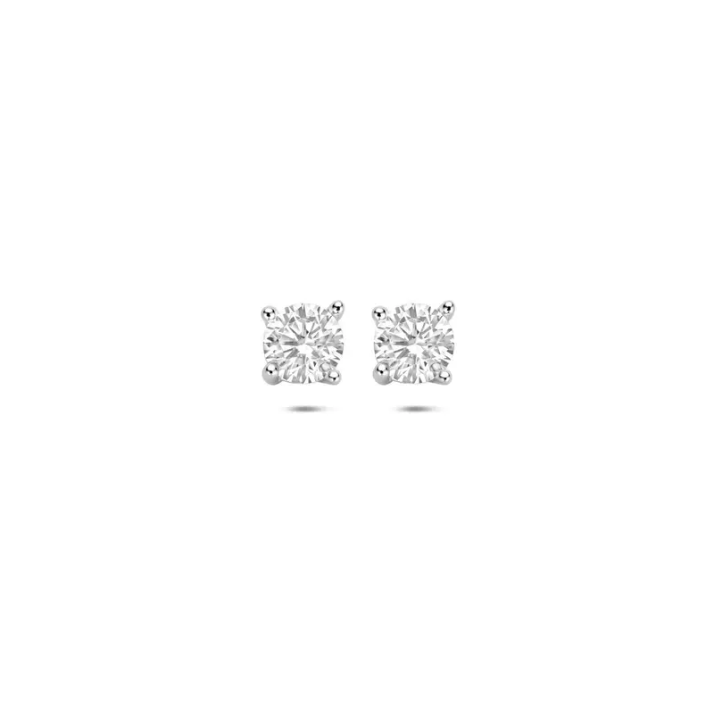 Oorknoppen zirkonia 5 mm gerhodineerd zilver – 1341352