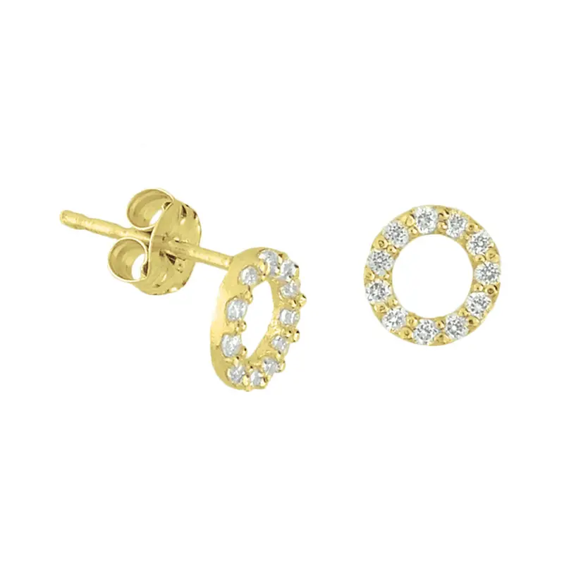 Oorknoppen zirkonia 6,5 mm 14K geelgoud – 4018288