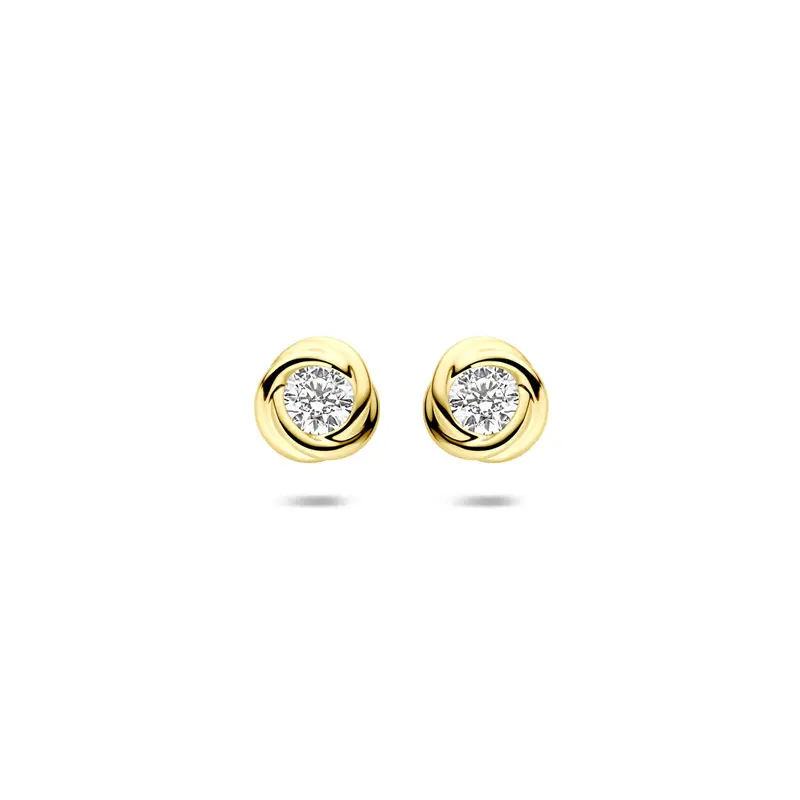 Oorknoppen zirkonia 6,5 mm 14K geelgoud – 4035038