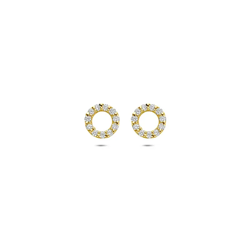 Oorknoppen zirkonia 6,5 mm 9K geelgoud – 8000269
