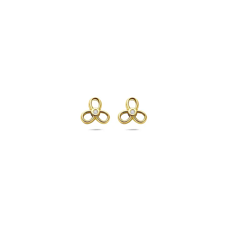 Oorknoppen zirkonia 6 mm 9K geelgoud – 8000477