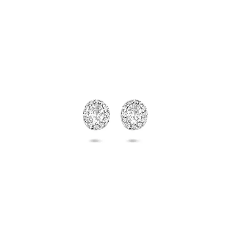 Oorknoppen zirkonia 6 mm gerhodineerd zilver – 1341121