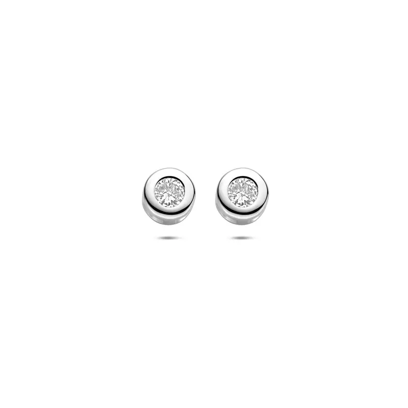 Oorknoppen zirkonia 6 mm gerhodineerd zilver – 1341355
