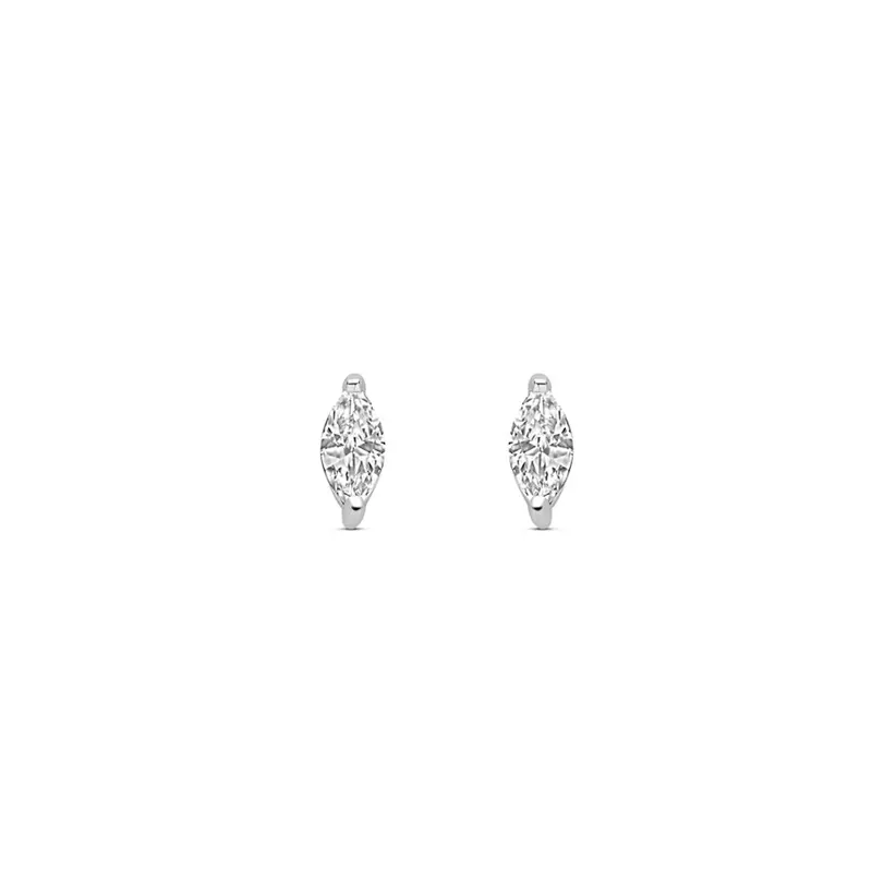oorknoppen zirkonia 6 mm zilver gerhodineerd