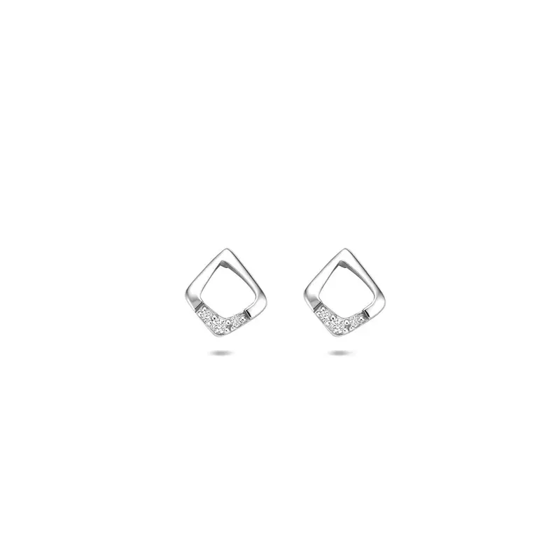 Oorknoppen zirkonia 7 mm gerhodineerd zilver – 1341210