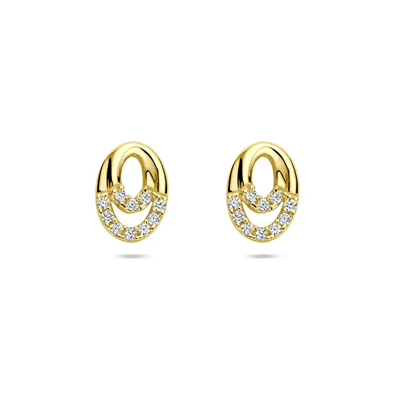 Oorknoppen zirkonia 8 mm 14K geelgoud – 4034569