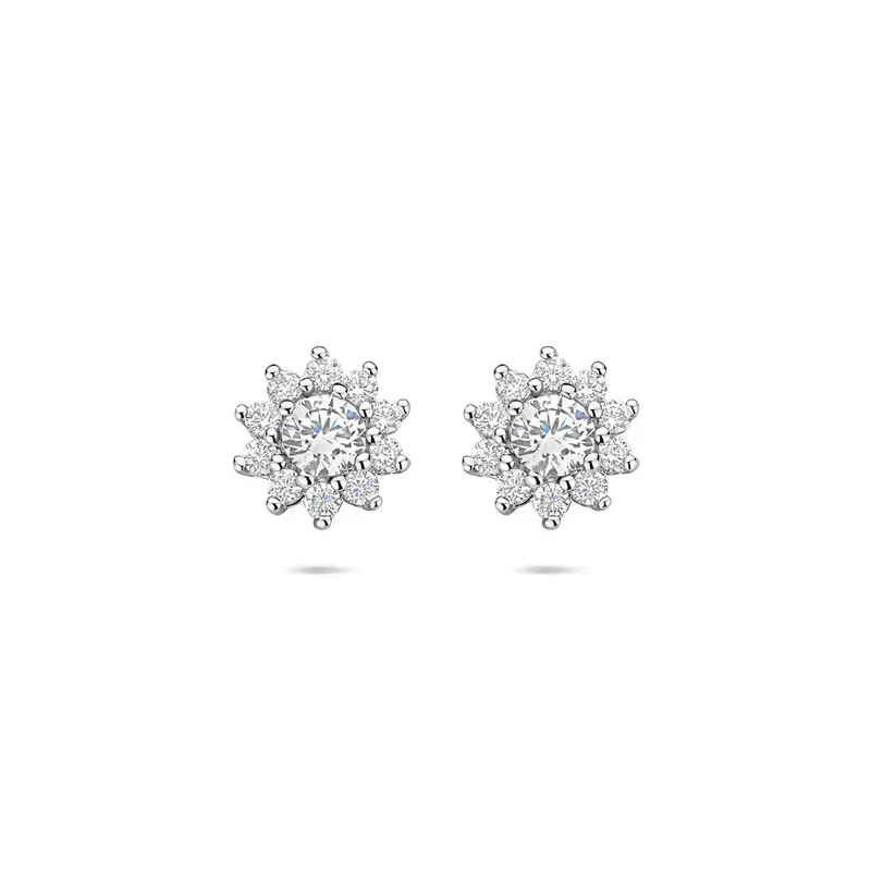 Oorknoppen zirkonia 8 mm gerhodineerd zilver – 1340828
