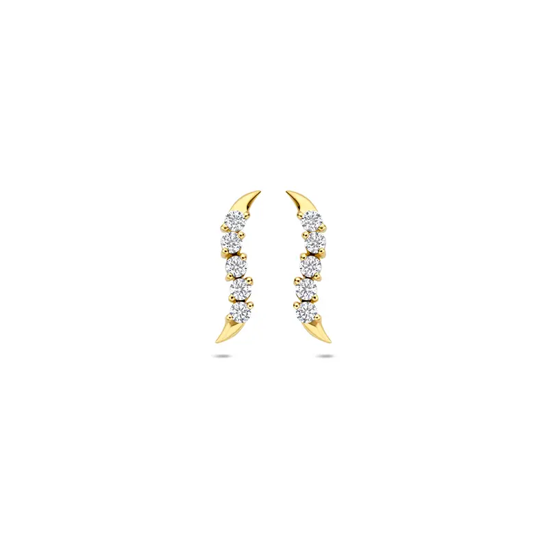 Oorknoppen zirkonia 9K geelgoud 13 mm – 8001377