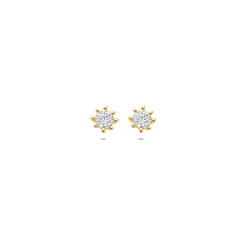 Oorknoppen zirkonia 9K geelgoud 4,5 mm – 8000769