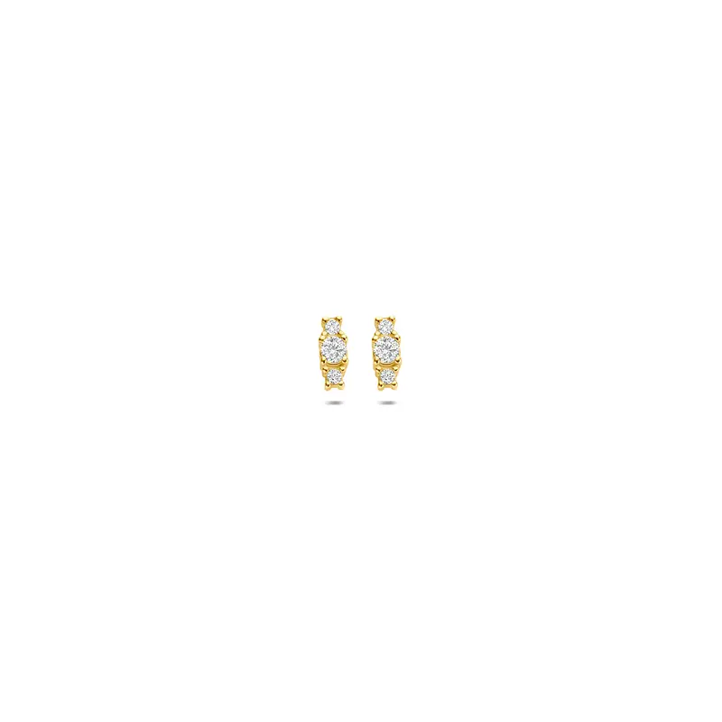 Oorknoppen zirkonia 9K geelgoud 4,5 mm – 8001866