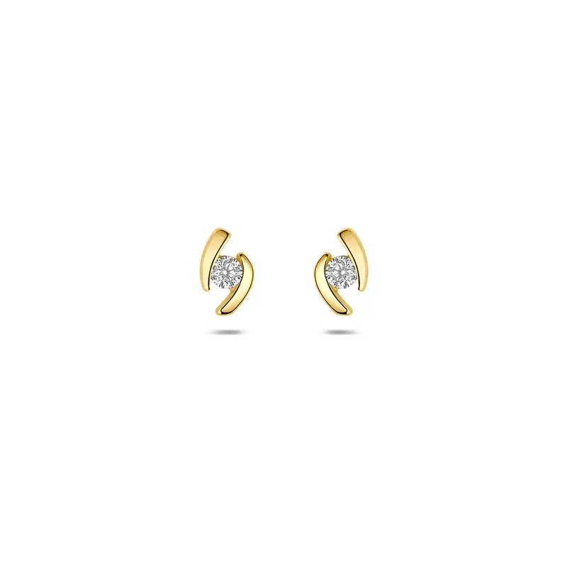 Oorknoppen zirkonia 9K geelgoud 6 mm – 8001755