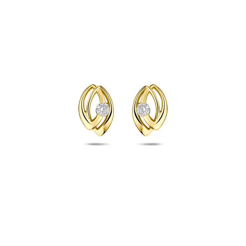 Oorknoppen zirkonia 9K geelgoud 8,5 mm – 8001756