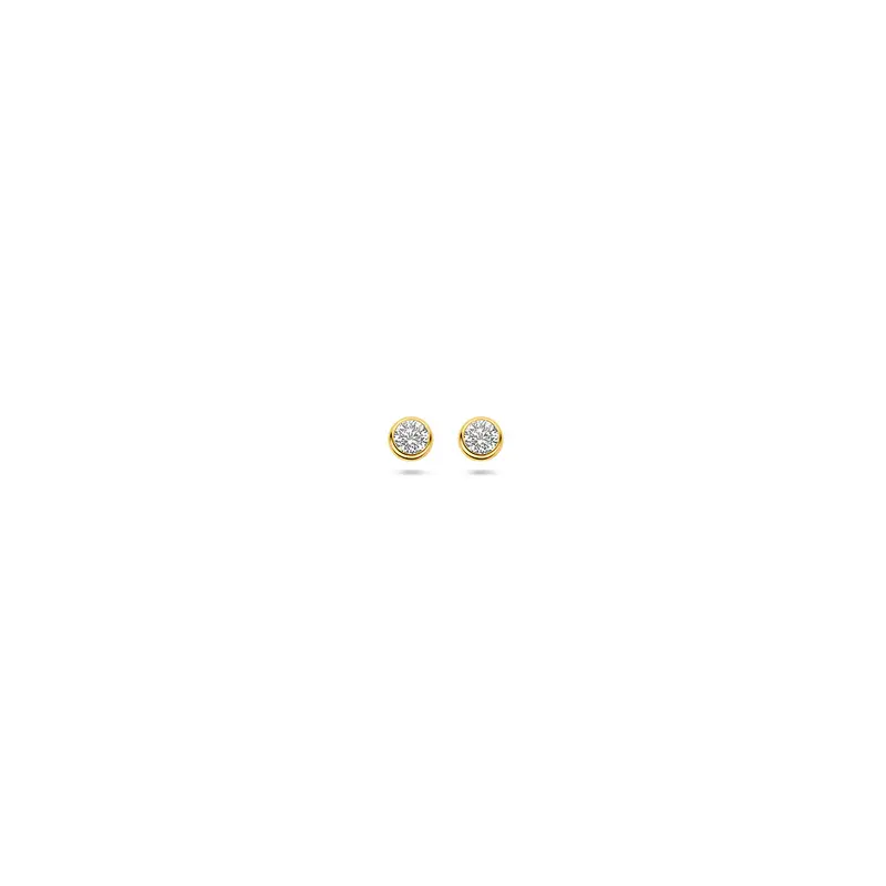 Oorknoppen zirkonia 9K geelgoud – 8001400