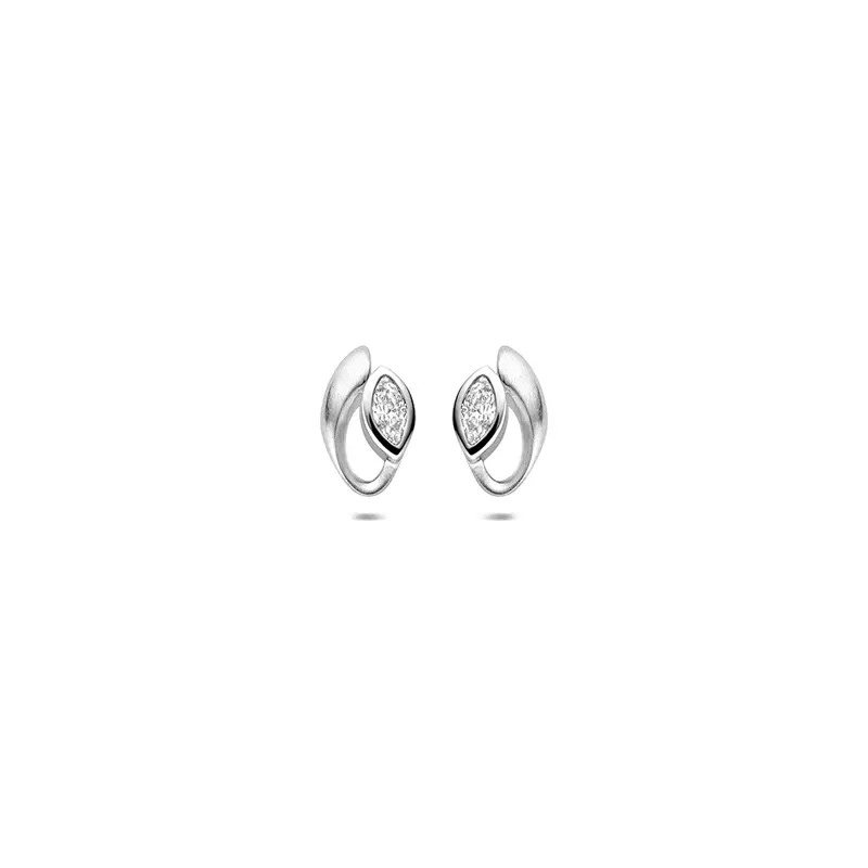 Oorknoppen zirkonia poli/mat zilver gerhodineerd 8,5 mm – 1343659