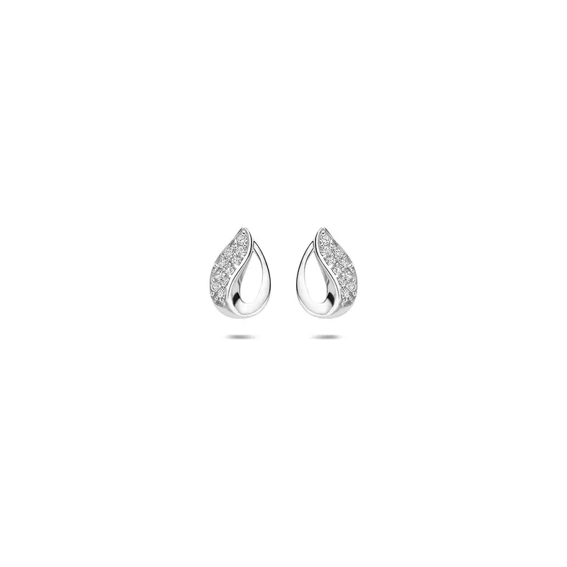 Oorknoppen zirkonia zilver gerhodineerd 8,5 mm