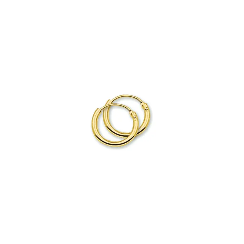 Oorringen 1,3 mm ronde buis 14K geelgoud – 4020701