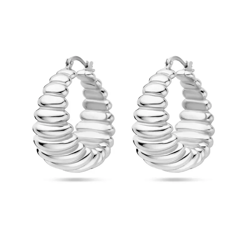 oorringen 34 mm zilver gerhodineerd