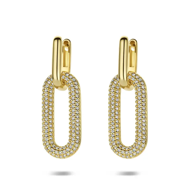 Oorringen diamant 0.71ct (2x 0.355ct) h si 14K geelgoud 22 mm