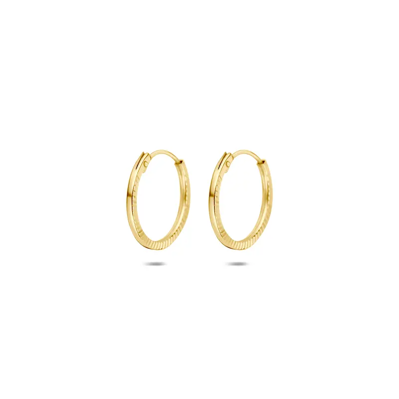 Oorringen gediamanteerd buis 9K geelgoud 1 mm – 8001939