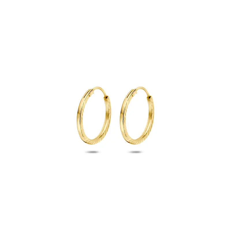 Oorringen gediamanteerd buis 9K geelgoud 1 mm – 8001941