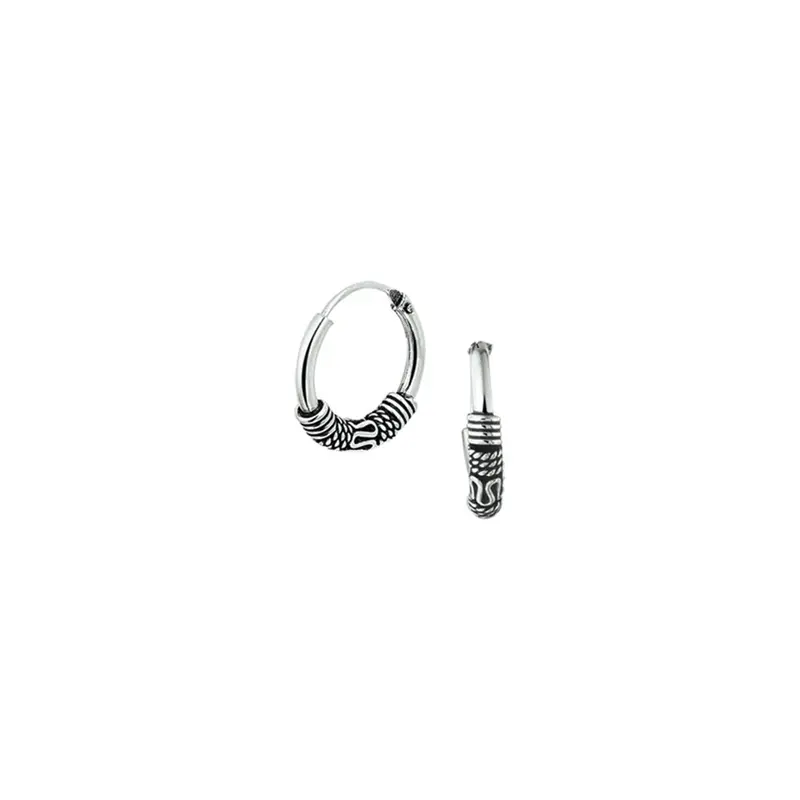 oorringen oxi bali 3,0 mm zilver geoxideerd