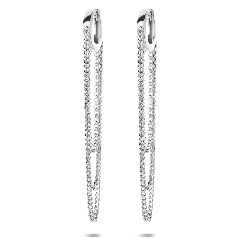 Oorringen schakel zilver gerhodineerd 68 mm