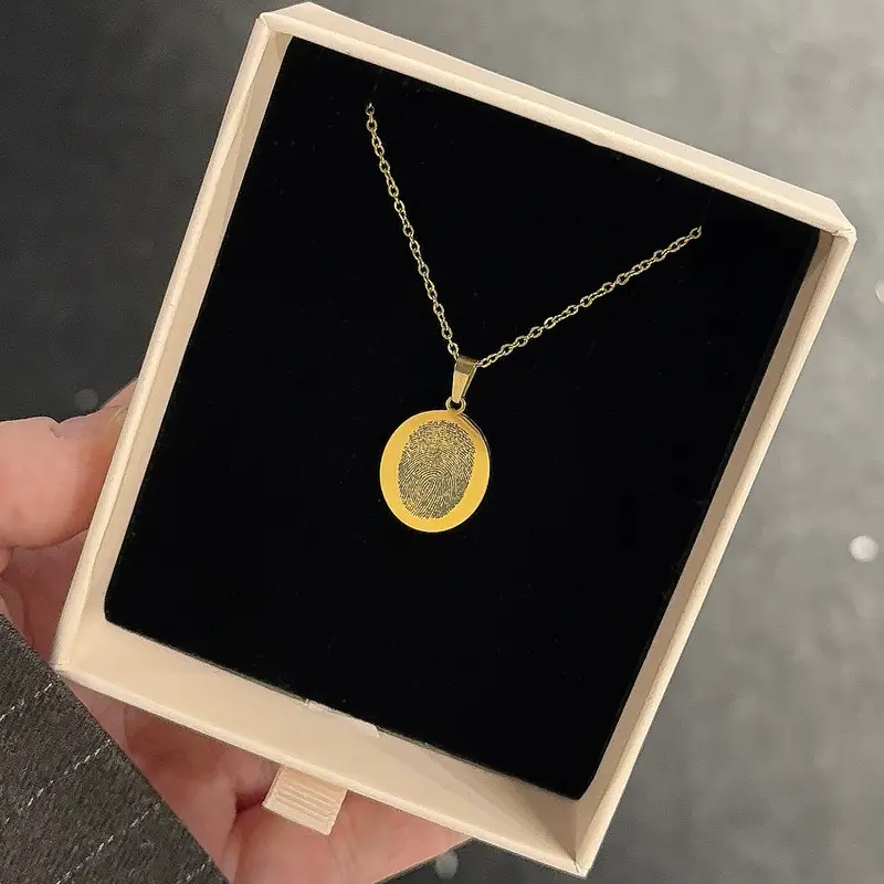 Ovale ketting | Vingerafdruk