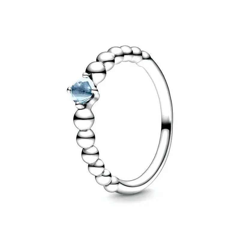 Pandora Aquablauwe Kralenring zilver 198867C01
