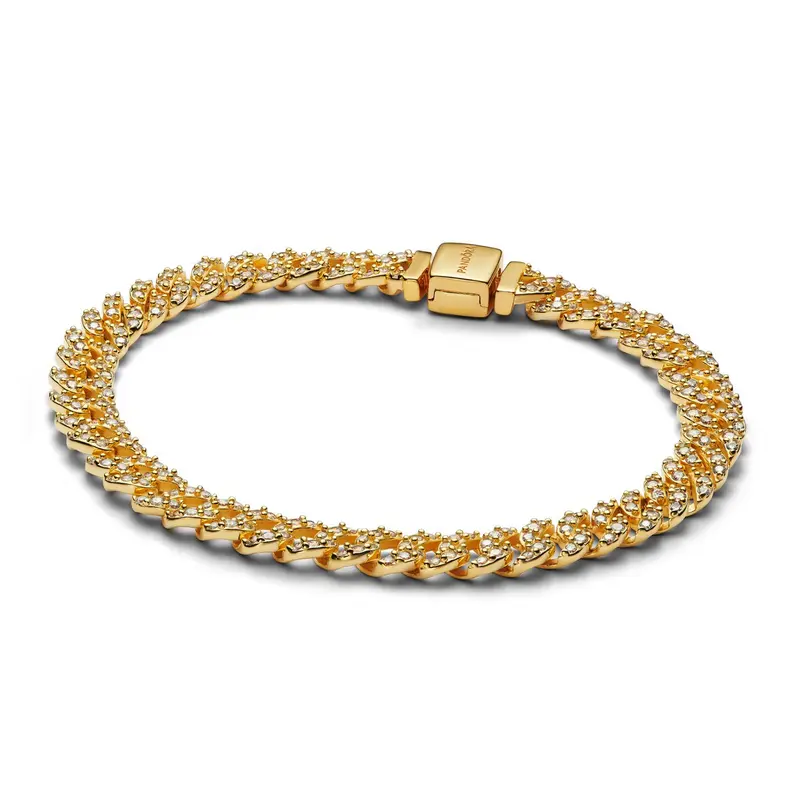 Pandora Armband met Cubaanse schakel en pavé goudverguld 563008C01