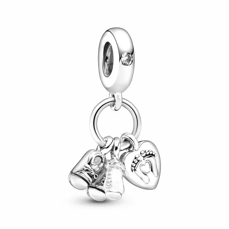Pandora Baby Bottle en Shoes Hangende Bedel zilver 798106CZ