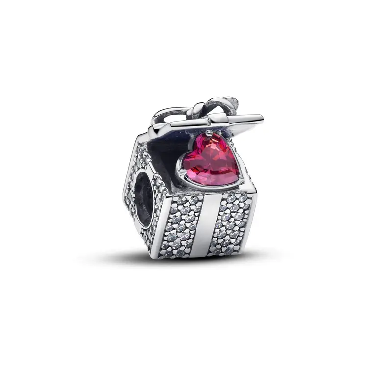 Pandora Bedel met glinsterend cadeau zilver 793603C01