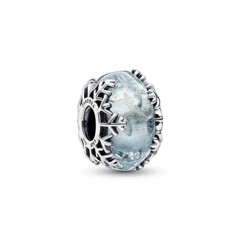 Pandora Bedel Winterblauwe Sneeuwvlok Muranoglas zilver 792377C00