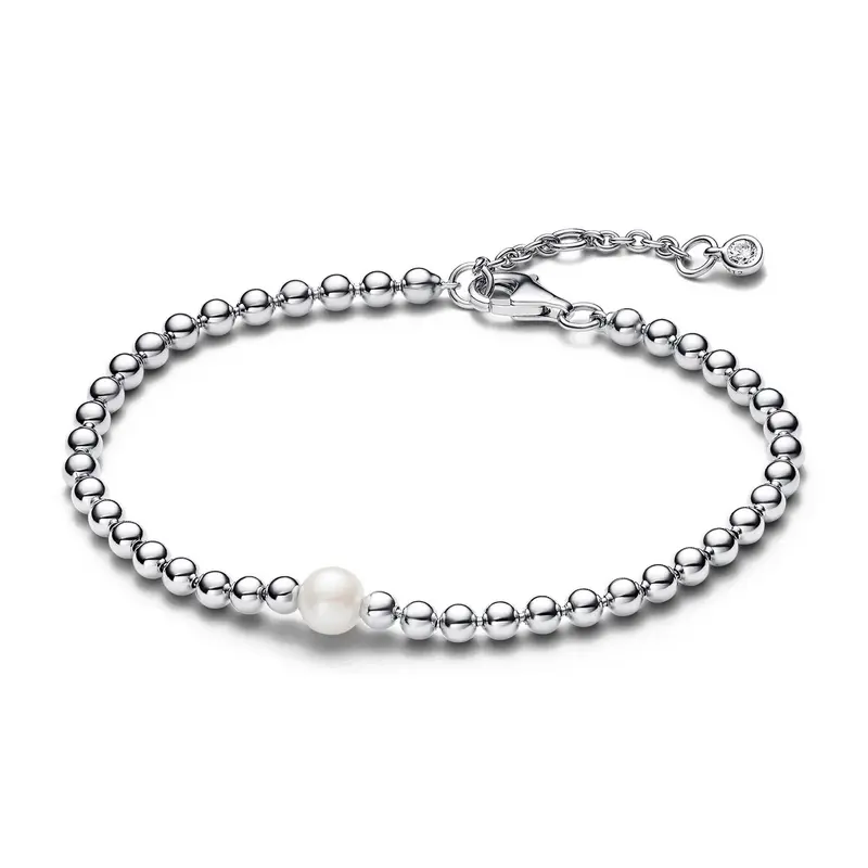 Pandora Behandelde Gecultiveerde Zoetwaterparel en Kralen Armband zilver 593173C01