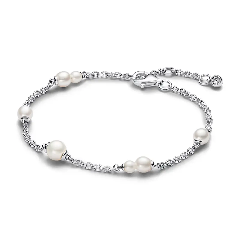 Pandora Behandelde Gecultiveerde Zoetwaterparel Schakelarmband zilver 593172C01