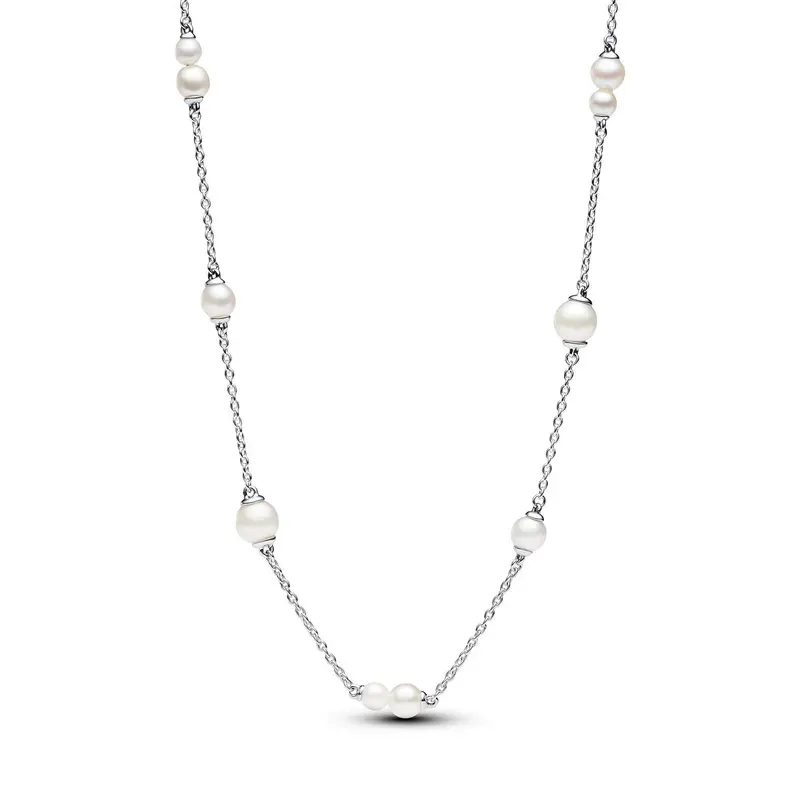 Pandora Behandelde Gecultiveerde Zoetwaterparel Schakelketting zilver 393175C01
