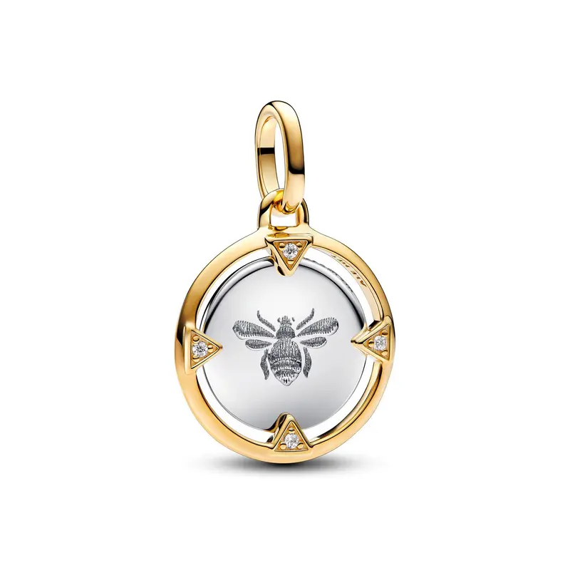 Pandora Bij Medaillonbedel bicolor zilver en goudverguld 763417C01