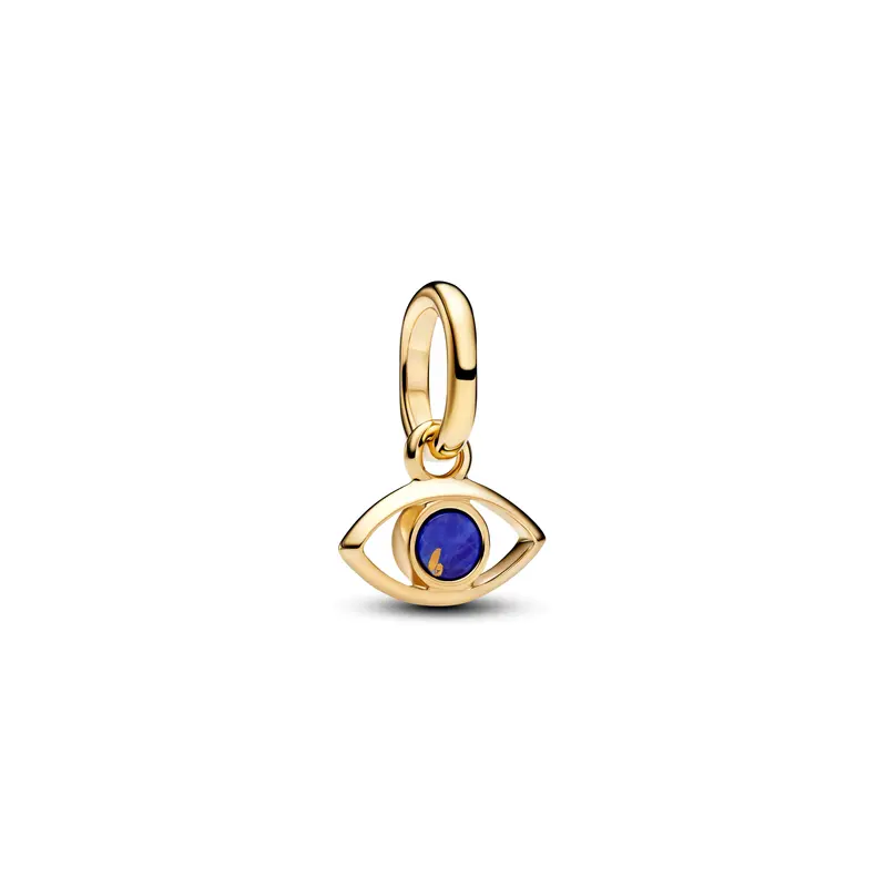 Pandora Blauw Boze Oog Mini Hangende Bedel goudverguld 764609C01
